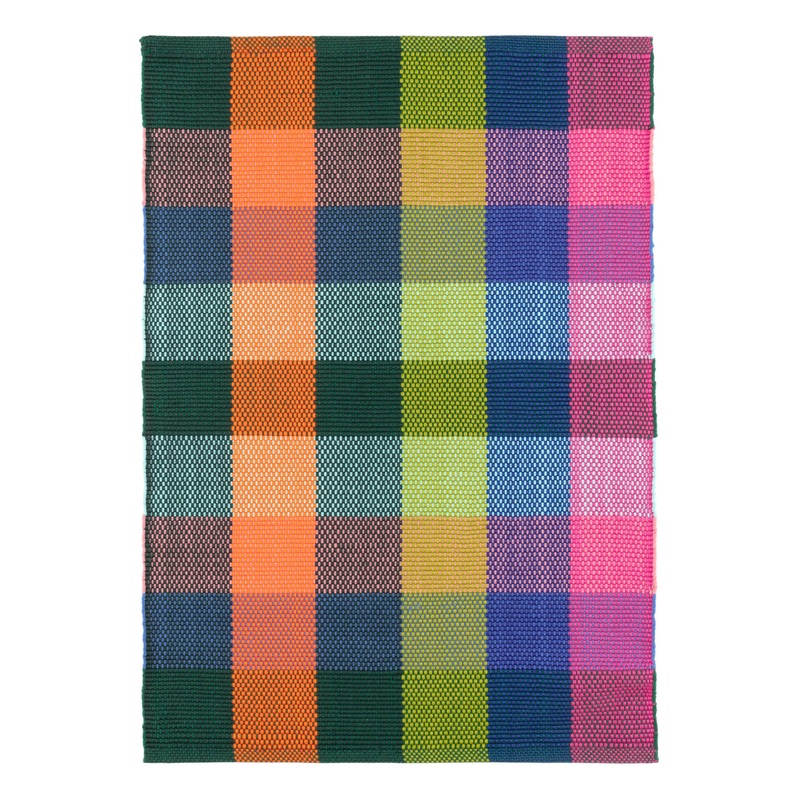 Happy Plaid Handwoven Indoor/Outdoor Rug | Multi