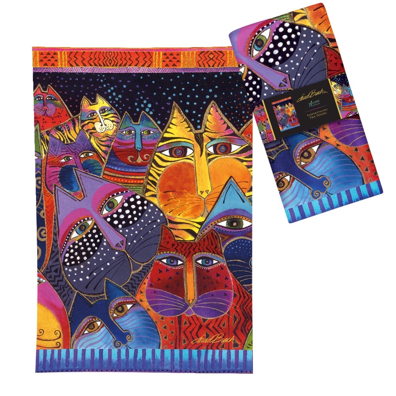 Laurel Burch Fantasticats Kitchen Tea Towel 18×28″