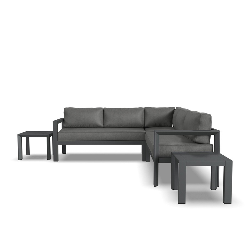 Modern & Contemporary 5 Seat Sectional with 2 End Tables By Grayton