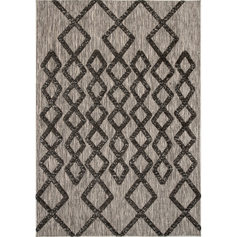 Raised Pendant Striped Rug | Brown