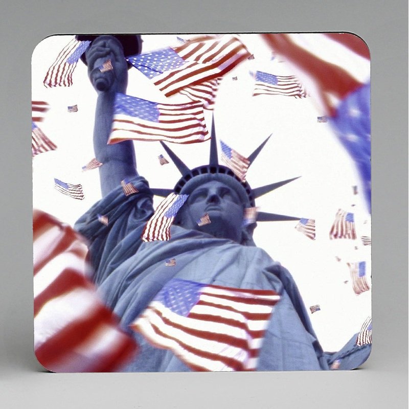 SUBLIMART: MDF Hardboard Set of 4 Coasters – Design: Patriotic USA 03