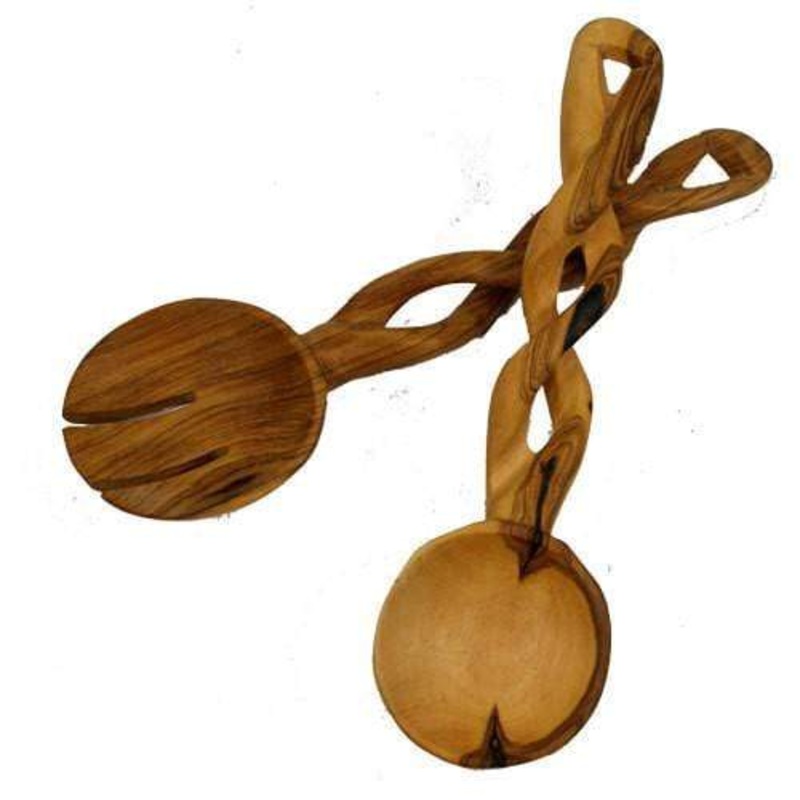 8-Inch Hand-Carved Kenyan Salad Serving Set – Jedando Handicrafts