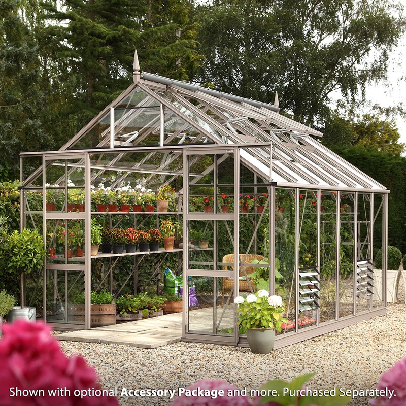 Rhino Premium Greenhouse Kit 10 x 12 ft. with 4mm Toughened Safety Glass and Aluminum Frame