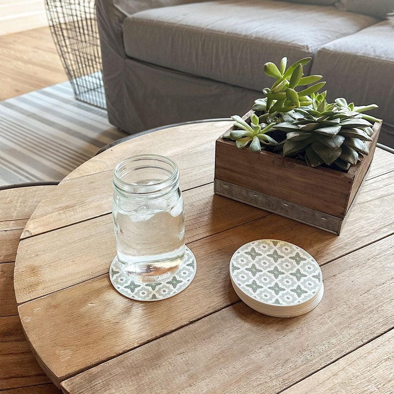 Sarah Coaster (Set of 8) | Green – Premium Vinyl Mat