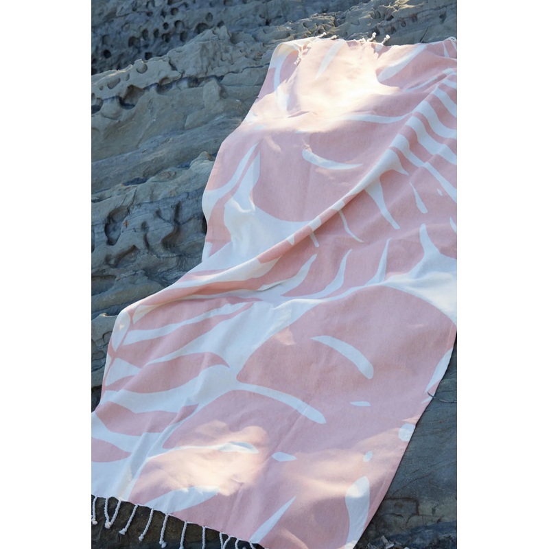 Toalla de playa de algodn rosa Menton