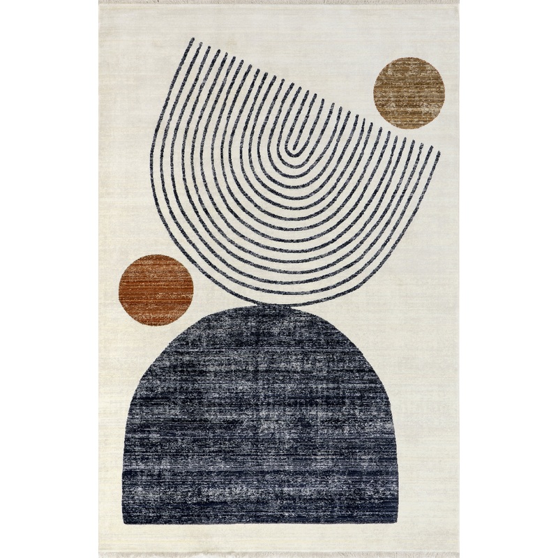 Yulissa Contemporary Rainbow Rug | Beige