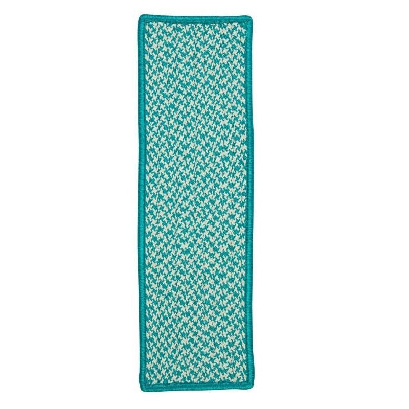Outdoor Houndstooth Turquoise Stair Tread