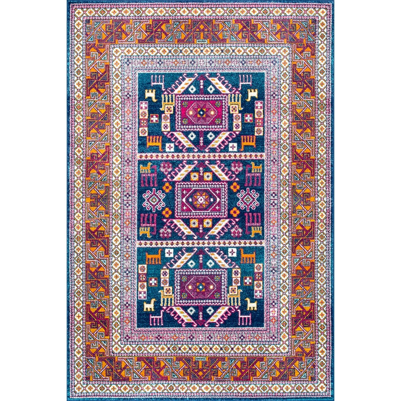 Paneled Geometric Rug | Navy