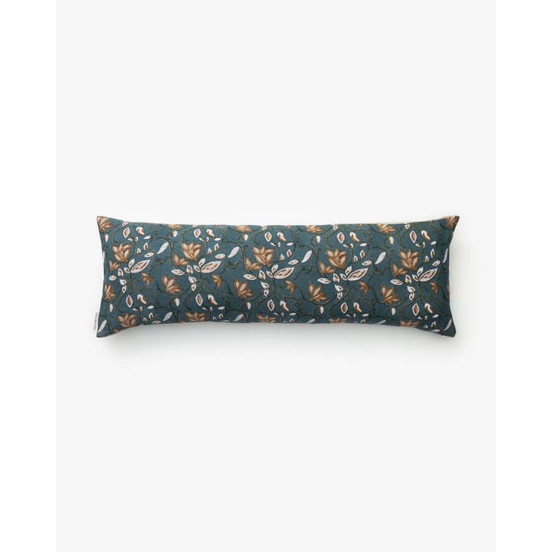 Teal Lotus Floral Pillow Cover