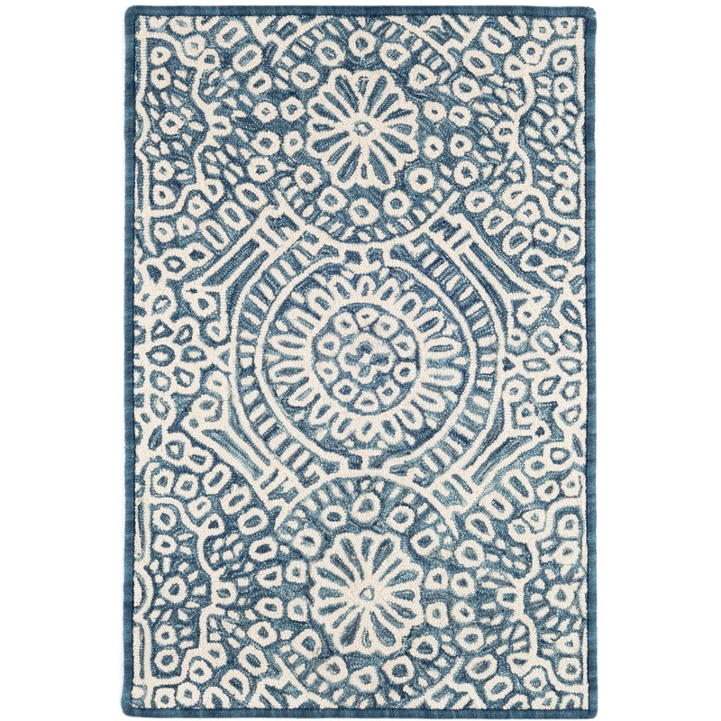 Temple Hand Micro Hooked Wool Custom Rug | Ink