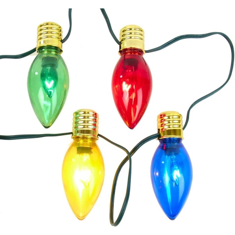Kurt S. Adler 10 Multi-Colored Giant C7 Bulb Light Set, 12-Feet