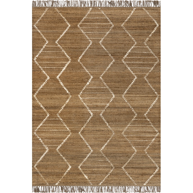 Marlow Handstitched Jute Tasseled Rug | Natural
