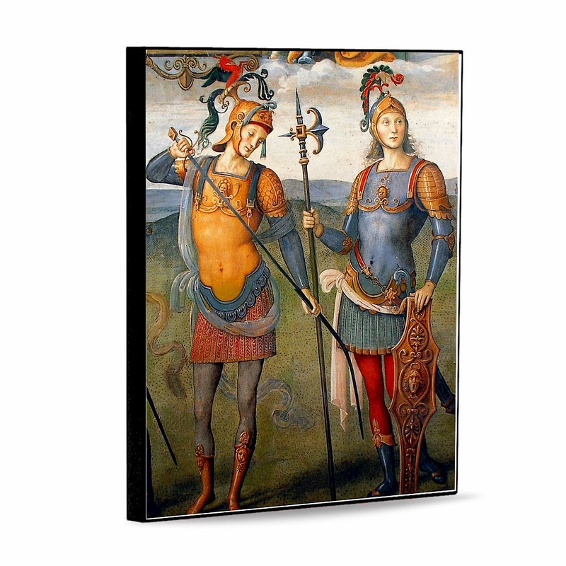 SUBLIMART: Affresco Panel Tile – Opera Fortitude and Temperance with Six Antique Heroes Fresco by Pietro Perugino (8×10)