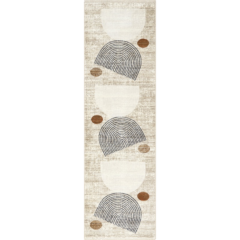 Yulissa Contemporary Rainbow Rug | Ivory