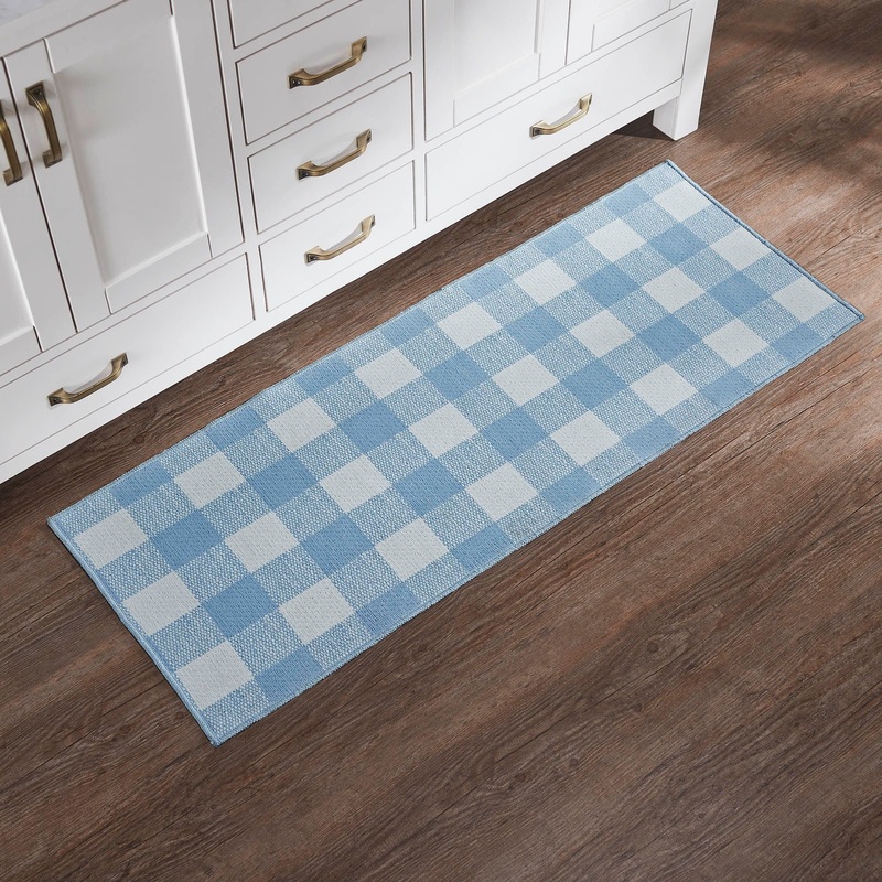 Annie Buffalo Check Blue Indoor/Outdoor Rug Rect 17×48