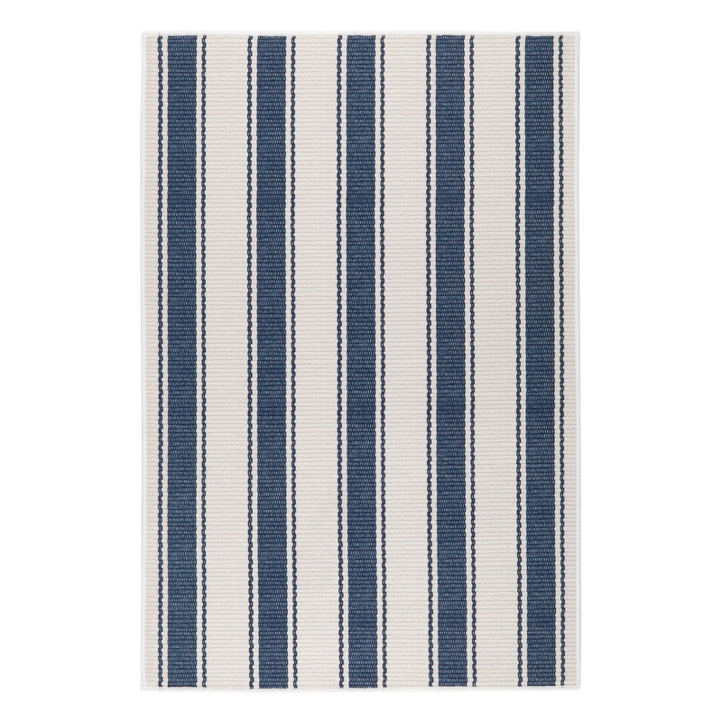 Awning Stripe Machine Washable Rug | Blue