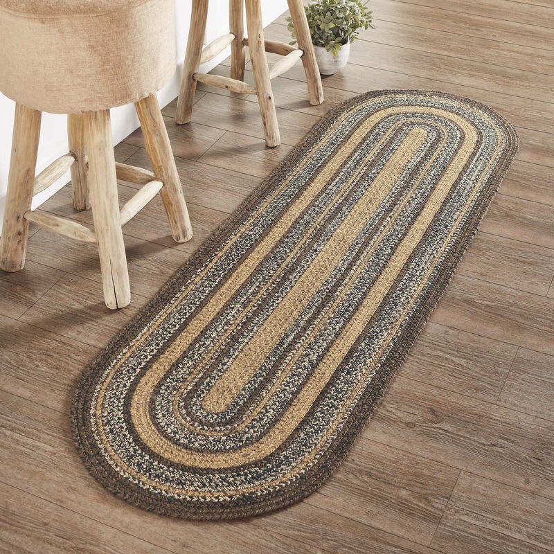 Espresso Jute Rug/Runner Oval w/ Pad 22×72