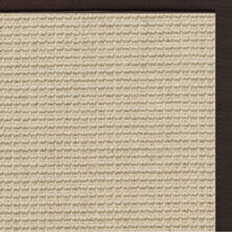 Linen Color Brasilia Sisal Rug with Cocoa Bean Cotton Border