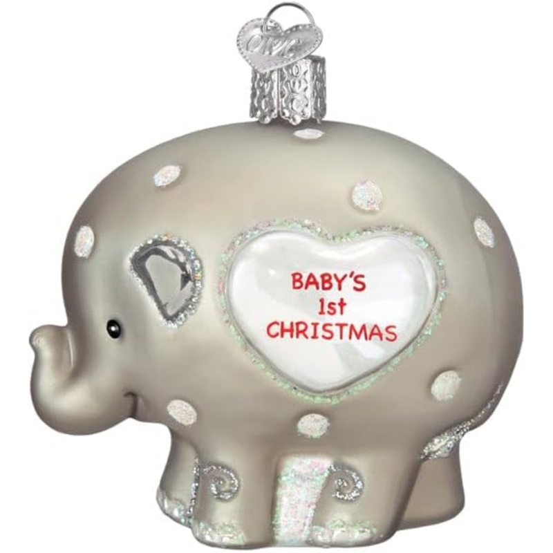 Old World Christmas Blown Glass Ornament for Christmas Tree, Baby’S 1St Elephant (with OWC Gift Box)
