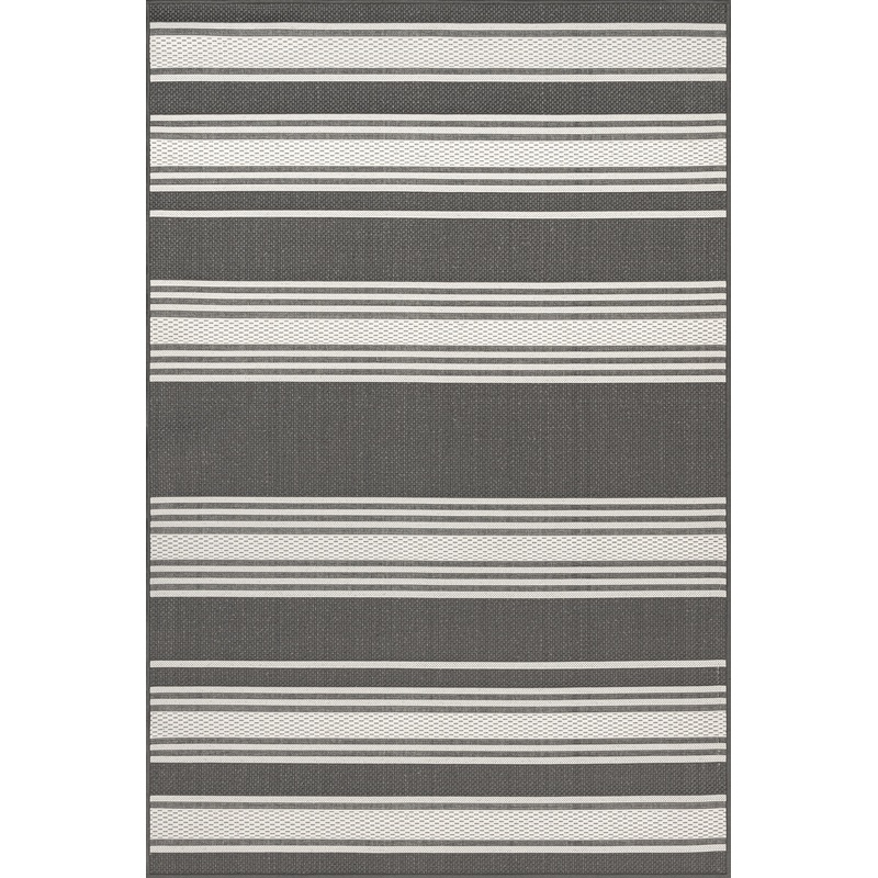 Romy Striped Indoor/Outdoor Rug | Slate