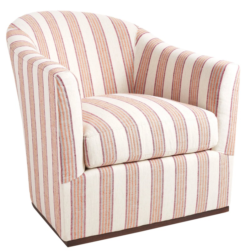 Thunderbird Swivel Chair | Vineyard Stripe Sunset