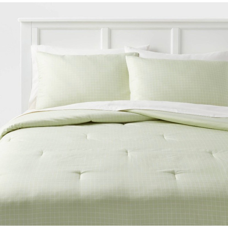 5pc Twin/Twin Extra Long Printed Comforter Set Light – Green/White