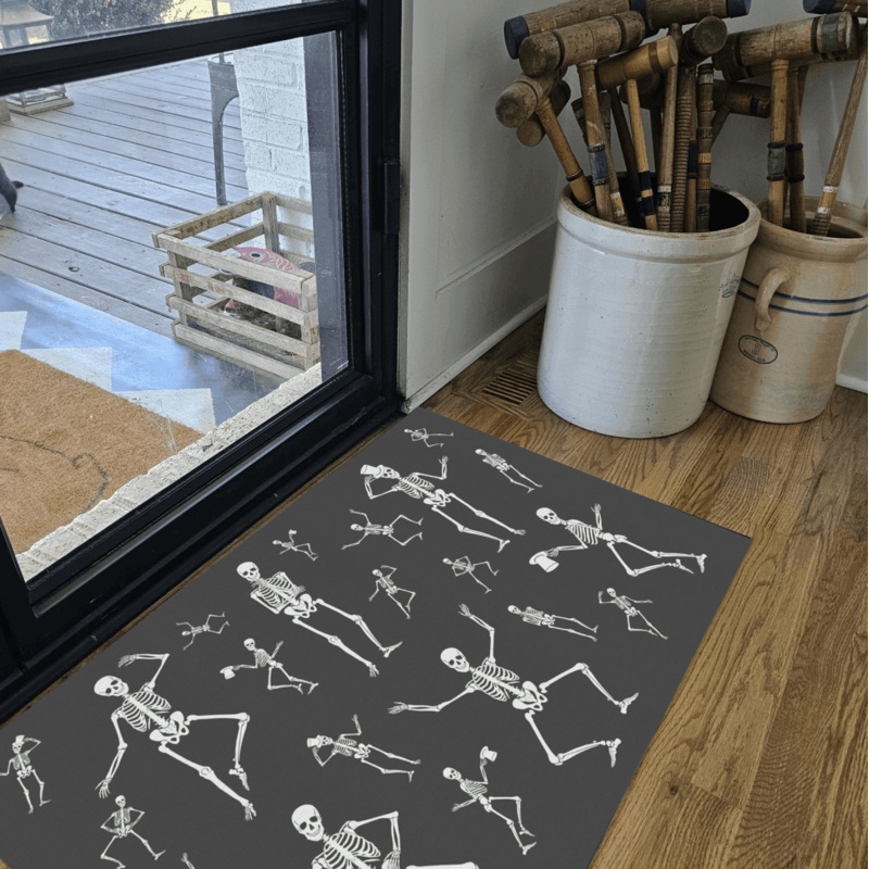 Dancing Bones FloorFlat | Charcoal – Premium Vinyl Mat
