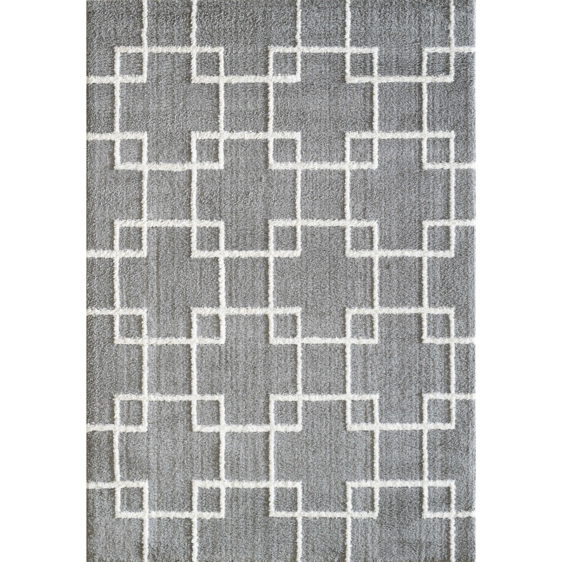 Dynamic SILKY SHAG 5901 Machine-Made Geometric Contemporary Area Rug
