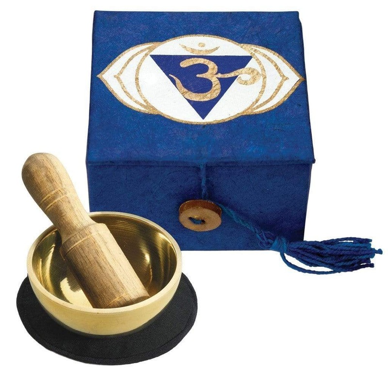 Mini Meditation Bowl Box: 2″ Third Eye Chakra – DZI (Meditation)