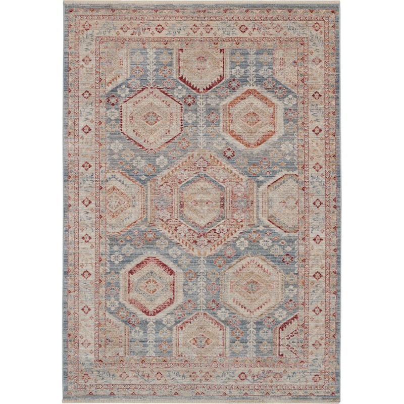 Nourison Homestead 5’3″ x 7’8″ Light Blue Multi Vintage Indoor Rug