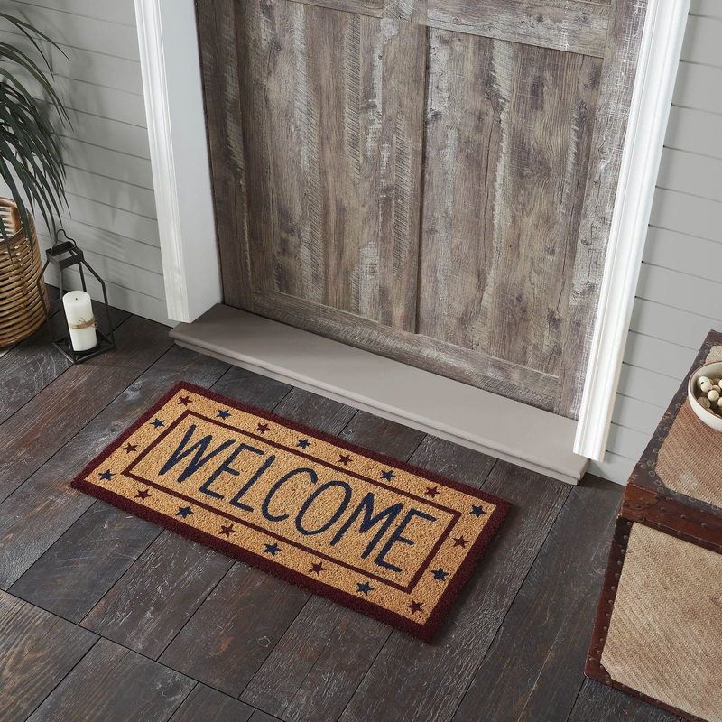 Patriotic Stars Welcome Coir Rug Rect 17×36