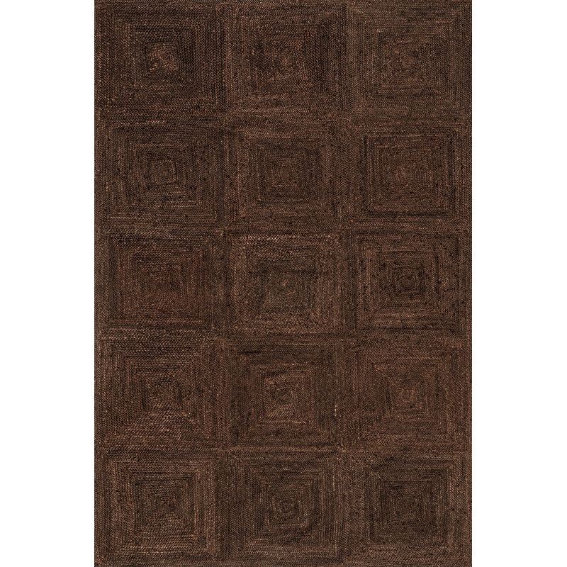 Juniper Jute Tiled Rug | Dark Brown