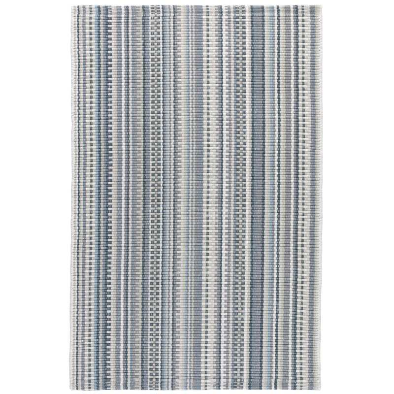Lucky Stripe Handwoven Cotton Rug | Grey