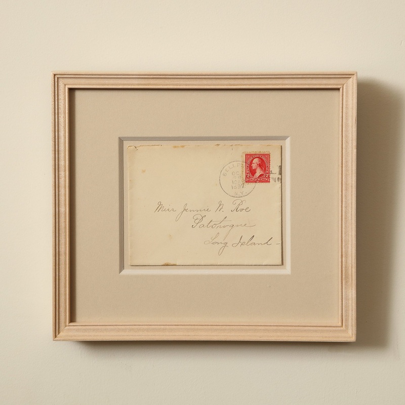 Maple framed Jennie Roe envelope c.1897