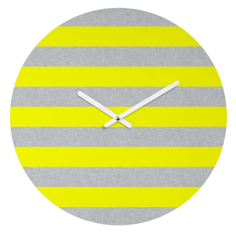 YELLOW LINES WALL CLOCK