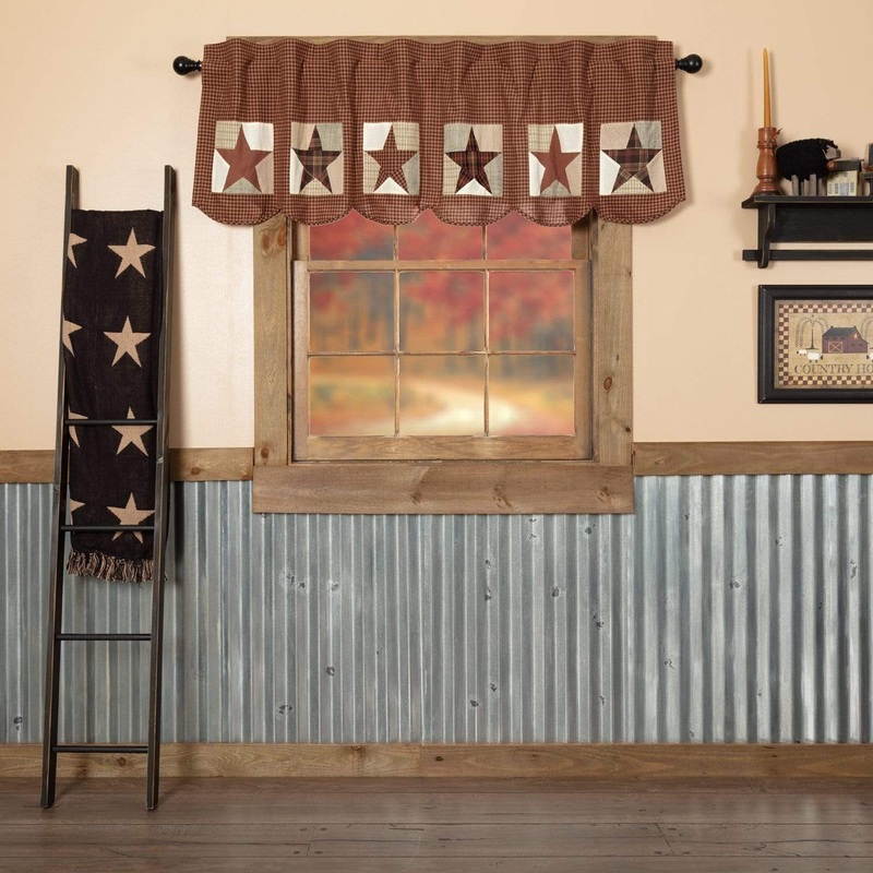 Abilene Patch Block and Star Valance 20×72