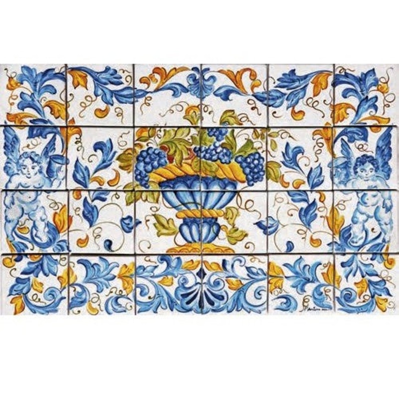 ANTICA DERUTA: WALL PANEL BACKSPLASH CORNUCOPIA OF PROSPERITY DESIGN