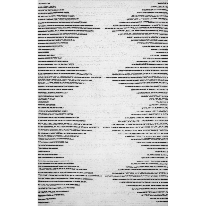 Diamond Pinstripes Washable Rug | White