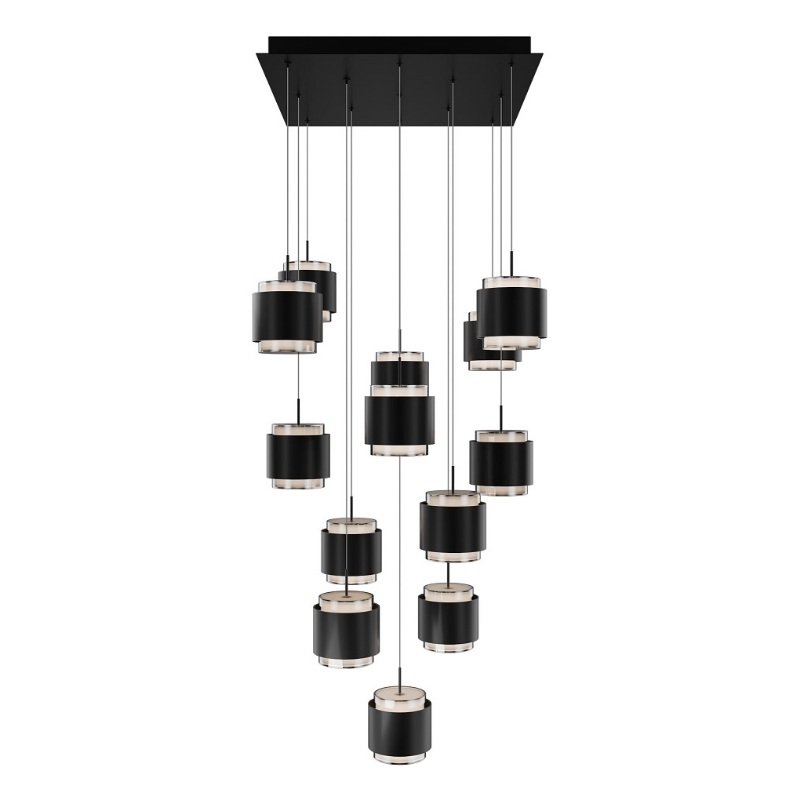 dweLED PD-68941S Banded 41-lt 37″ LED Multi Light Pendant, CCT Selectable
