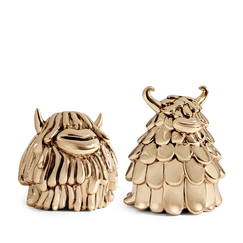 L’OBJET Haas Gold Niki+Simon Salt & Pepper Shakers
