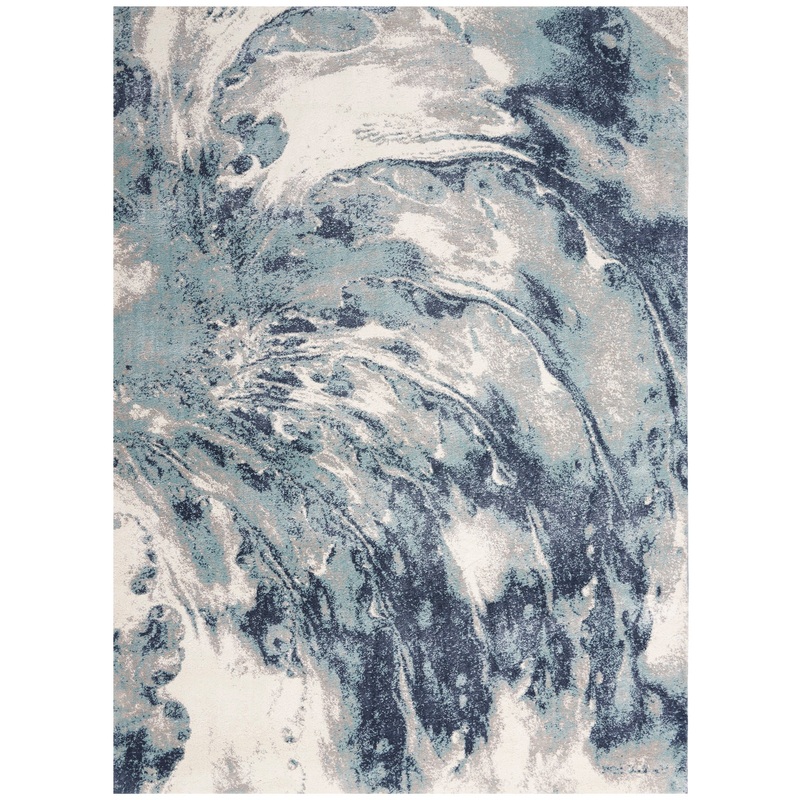 Nourison American Manor 3’11” x 5’11” Blue/Ivory Modern Indoor Rug