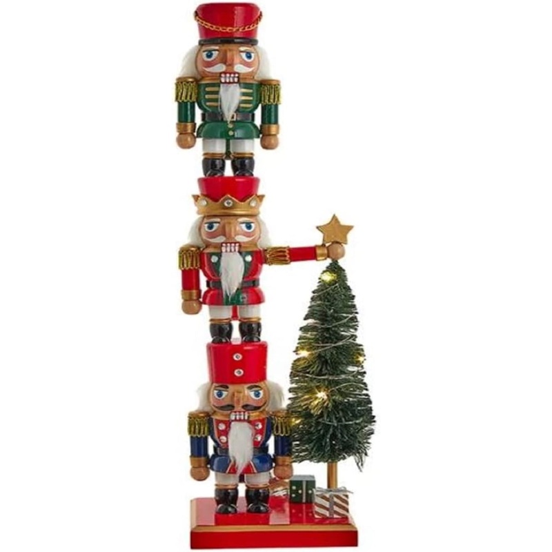 Kurt Adler Battery Operated Nutcracker with Light Up Tree, 18″