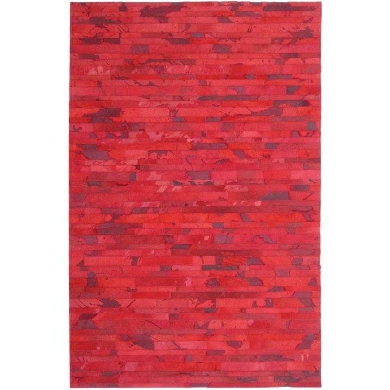 Madisons Red Cowhide Patchwork Rug