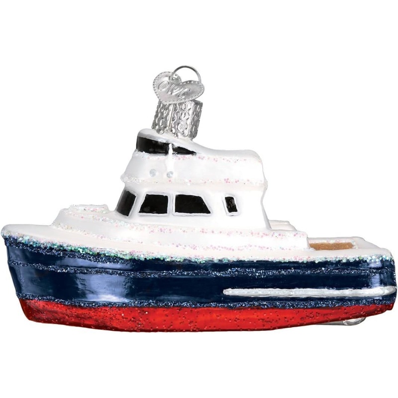 Old World Christmas Charter Boat Glass Blown Ornament