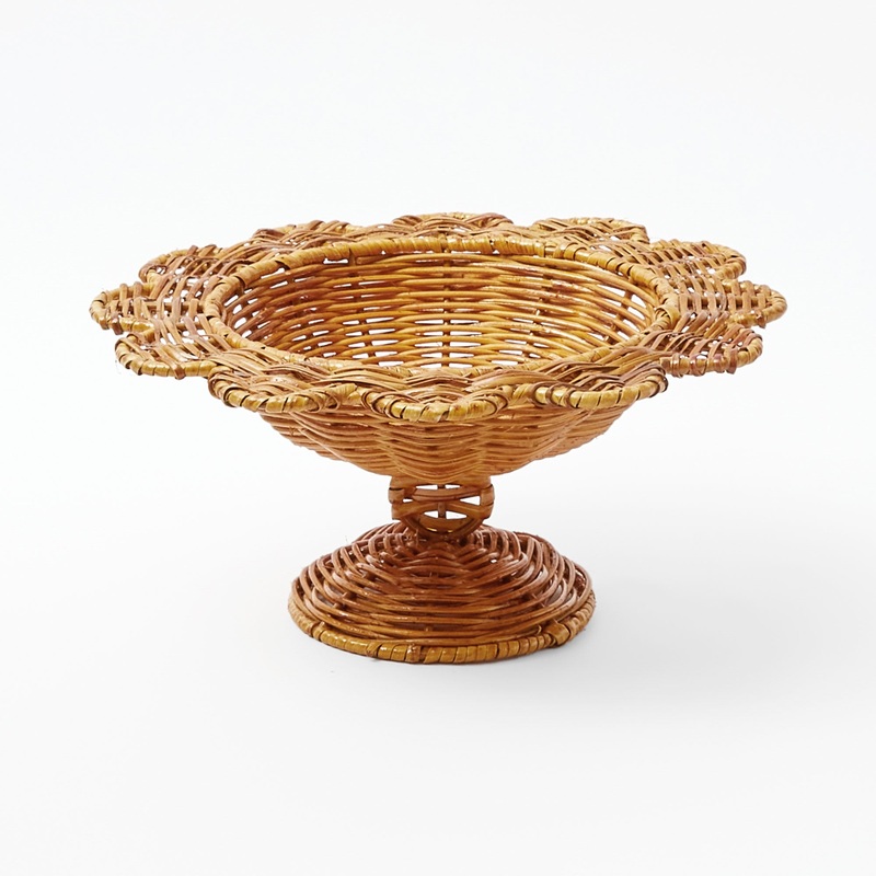Small Luciana Rattan Scalloped Bowl