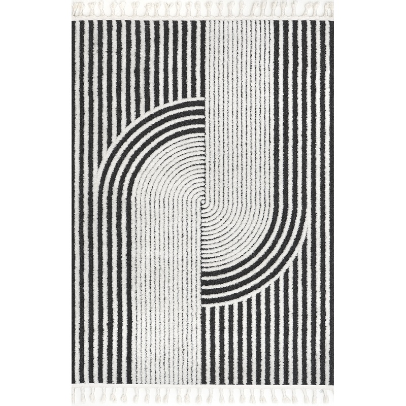 Zoey Striped Tasseled Rug | Beige