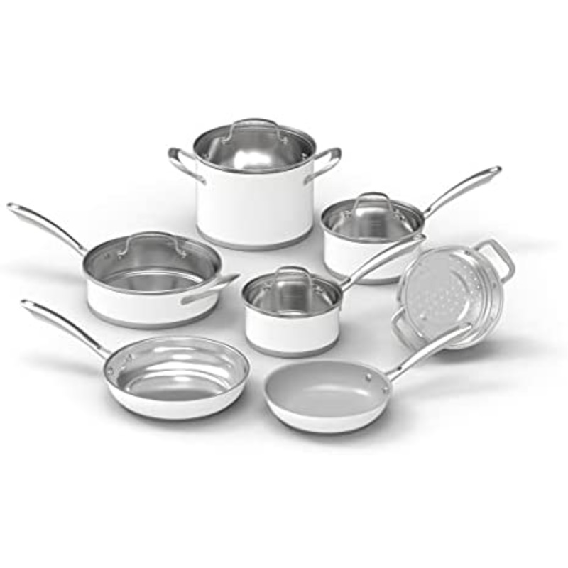 Cuisinart 11 Piece Matte White Cookware Set