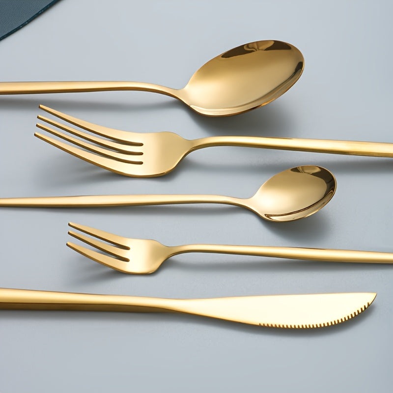Luxurious 30Piece Gold Stainless Steel Cutlery Set