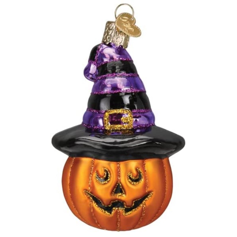 Old World Christmas Witch Pumpkin Glass Blown Ornament, Christmas Tree