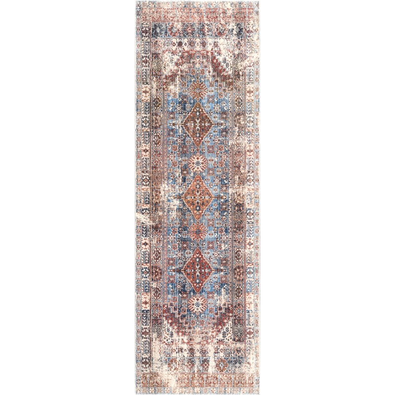 Archer Distressed Medallion Rug | Blue